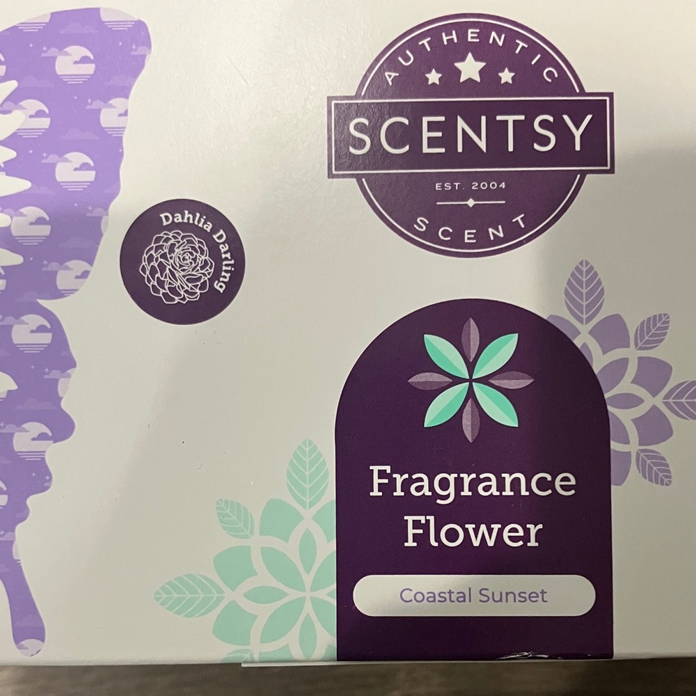 Scentsy Fragrance Flower Set of 4 in Dahlia Darling Flower Design, New in Box - Picture 2 of 7